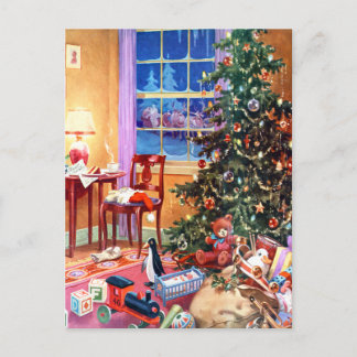 Nostalgischer Weihnachtsbaum Feiertagspostkarte