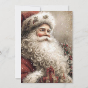 Nostalgischer Weihnachtsmann Frohe Feiertage Flat Karte