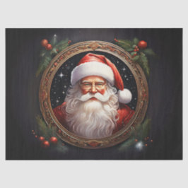 Nostalgischer Weihnachtsmann im goldenen Rahmen De Seidenpapier
