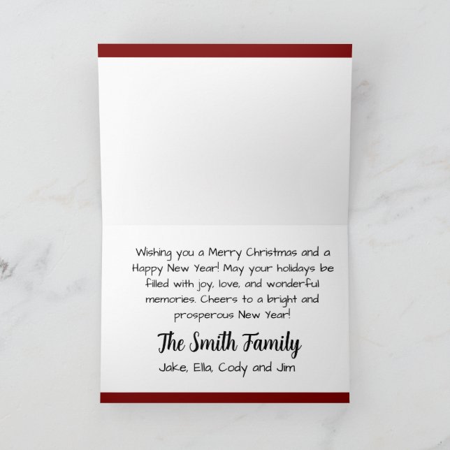 Nostalgischer Weihnachtsmann in Schlitten (Custom) Feiertagskarte (Innenseite)