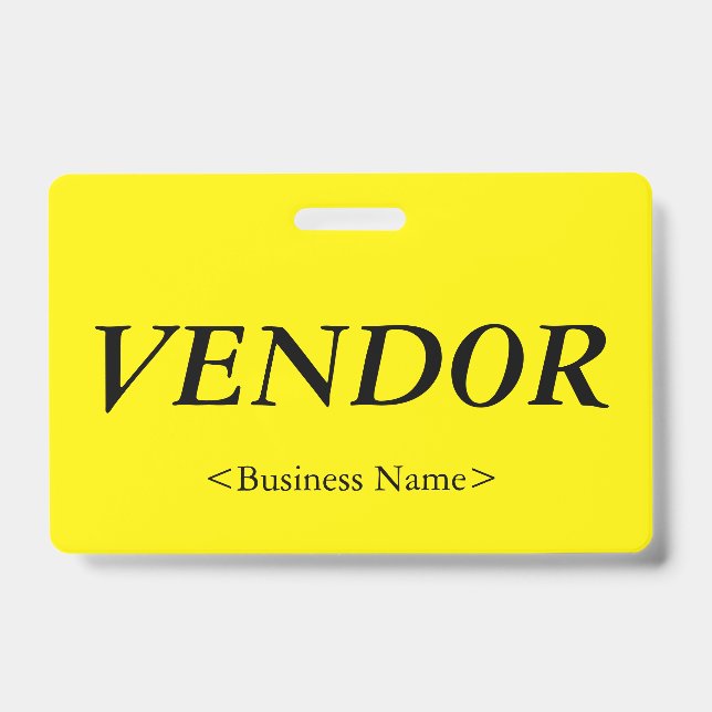 Nostalgisches Abzeichen "VENDOR" Ausweis (Vorderseite)