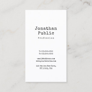 Nostalgisches Design Minimalistischer Schlichter R Visitenkarte