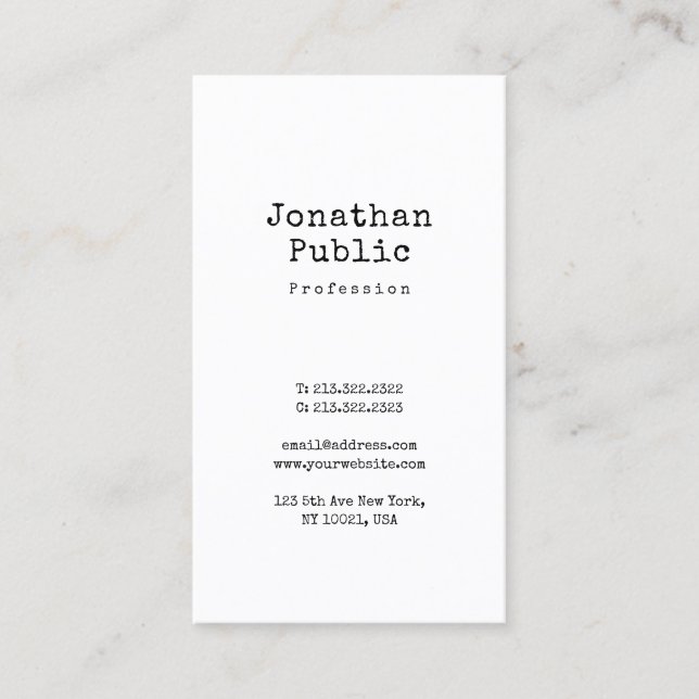 Nostalgisches Design Minimalistischer Schlichter R Visitenkarte (Vorderseite)