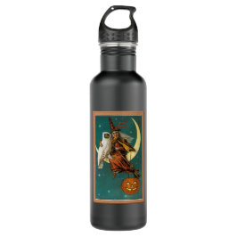 Nostalgisches Glück Halloween Hexe & Owl Edelstahlflasche