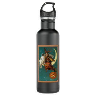 Nostalgisches Glück Halloween Hexe & Owl Edelstahlflasche