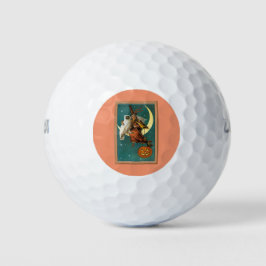 Nostalgisches Glück Halloween Hexe & Owl Golfball