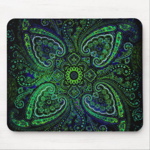 Nostalgisches grünes Paisleymuster Mousepad
