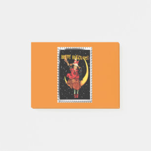 Nostalgisches Halloween Gute Hexe und ihre Katze Post-it Klebezettel