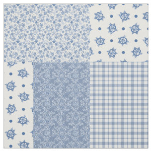 Nostalgisches Indigo-Blau-Imitat-Patchwork-Gewebe Stoff