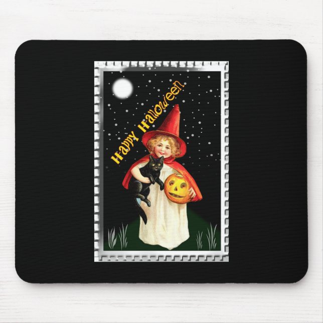 Nostalgisches kleines Mädchen, Jack-o’-lantern und Mousepad (Vorne)