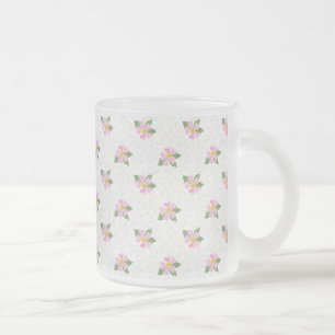 Nostalgisches Muster der Rose des Hundes auf textu Mattglastasse