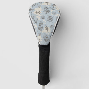 Nostalgisches nautisches Motivmuster Golf Headcover
