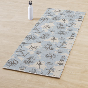 Nostalgisches nautisches Motivmuster Yogamatte