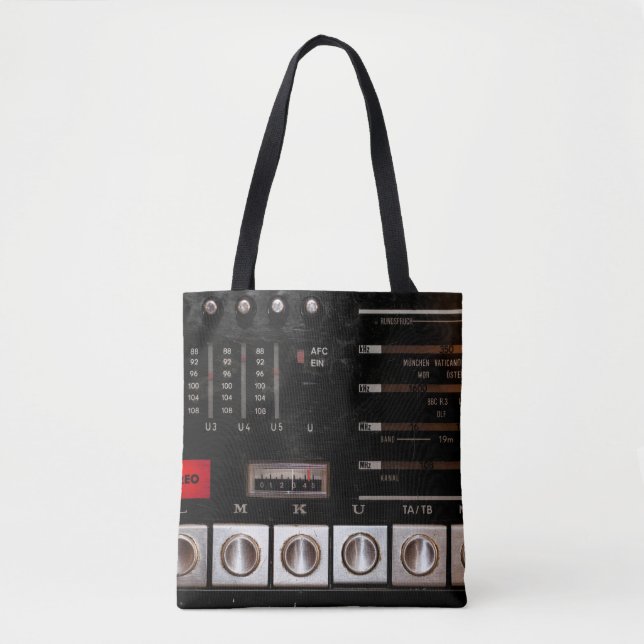 Nostalgisches Radio: Stereo-Button-Display Tasche (Vorderseite)