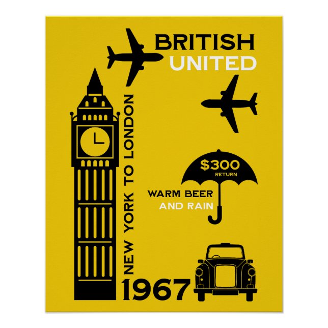 Nostalgisches Retro Airline Poster (Vorderseite)