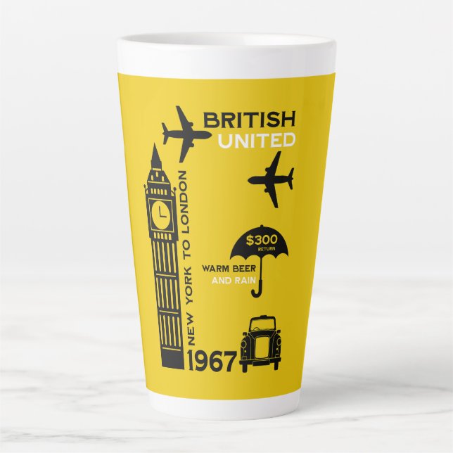 Nostalgisches Retro Airline Poster Milchtasse (Vorderseite)