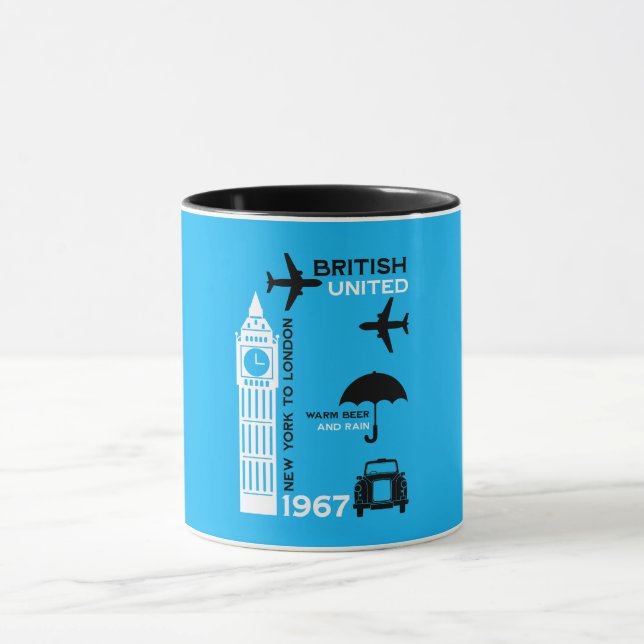 Nostalgisches Retro Airline Poster Tasse (Zentrum)