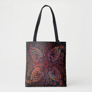 Nostalgisches rotes Paisley Tasche