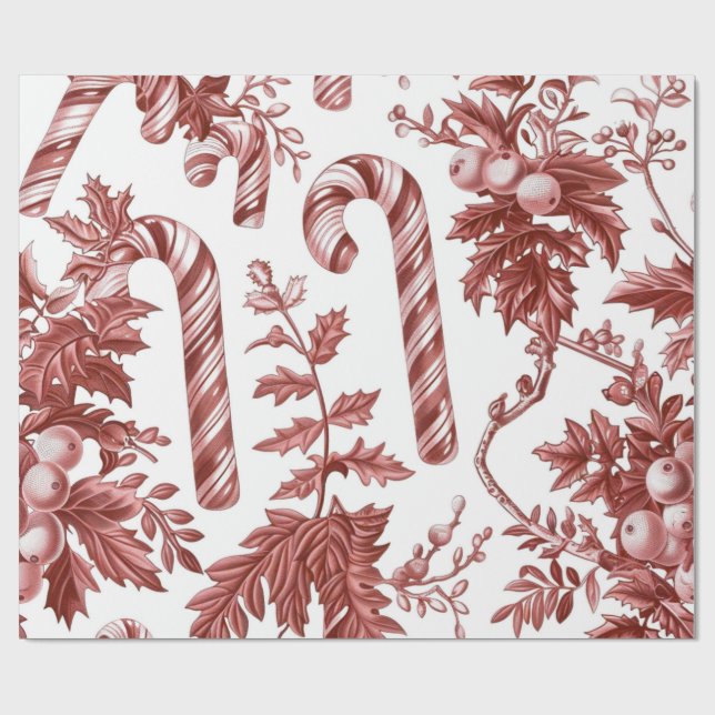 Nostalgisches rotes Weihnachten Geschenkpapier (Flach)