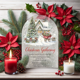 Nostalgisches Vintage-Cottage-Weihnachtstreffen Acryleinladungen