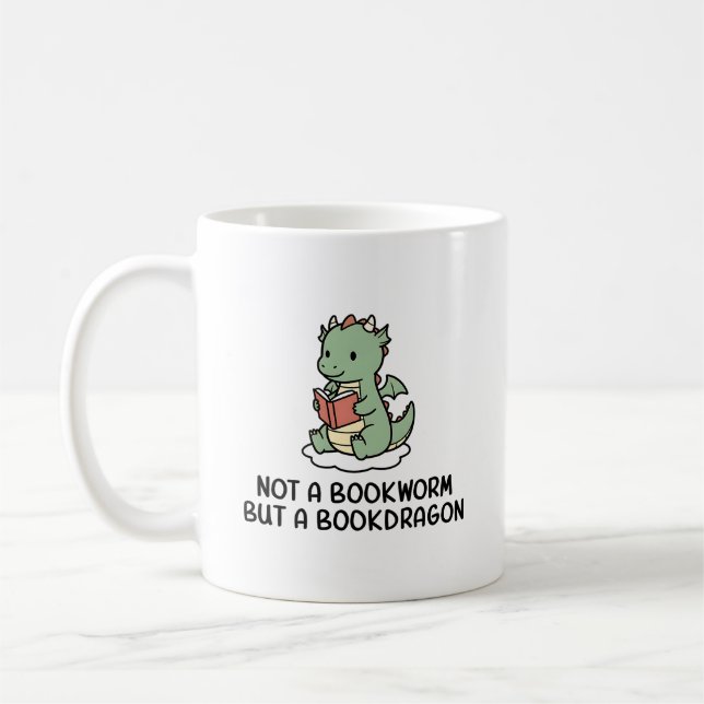 Not A Bookworm But Bookdragon Funny Book Lover Kaffeetasse (Links)