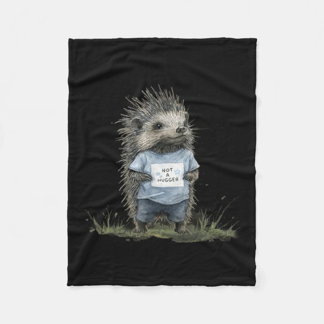 Not A Hugger Hedgehog  Fleecedecke (Vorderseite)