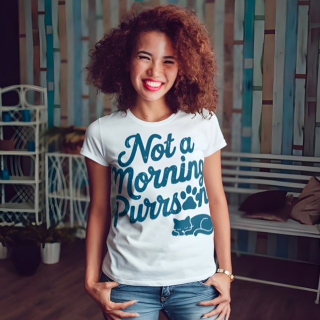Not a Morning Purrson Funny Cat T-Shirt (Créateur téléchargé)