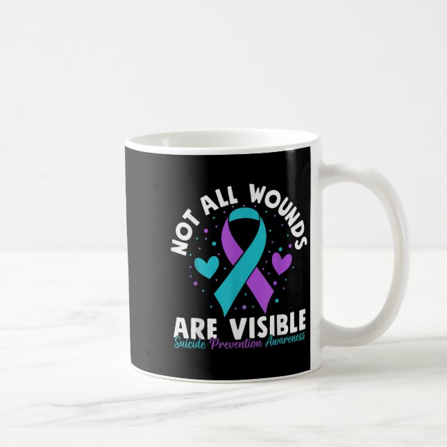 Not All Wounds Are Visible Suicide Awareness Menta Kaffeetasse (Rechts)