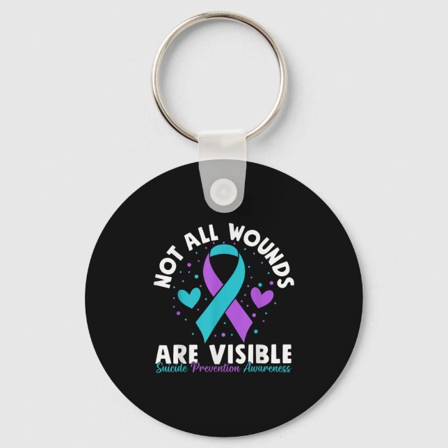 Not All Wounds Are Visible Suicide Awareness Menta Schlüsselanhänger (Vorderseite)