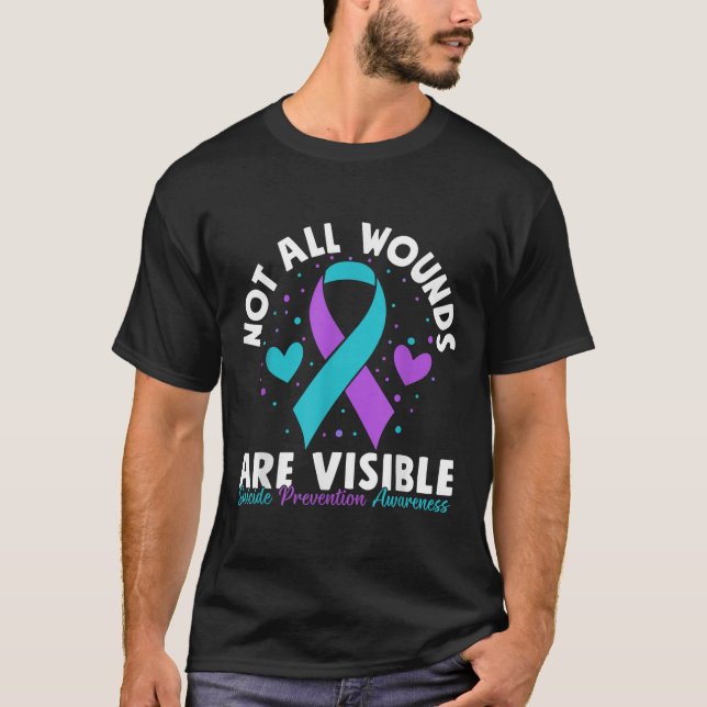 Not All Wounds Are Visible Suicide Awareness Menta T-Shirt (Vorderseite)