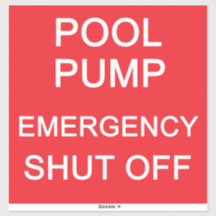 Not-Aus-Etikett für Poolpumpe