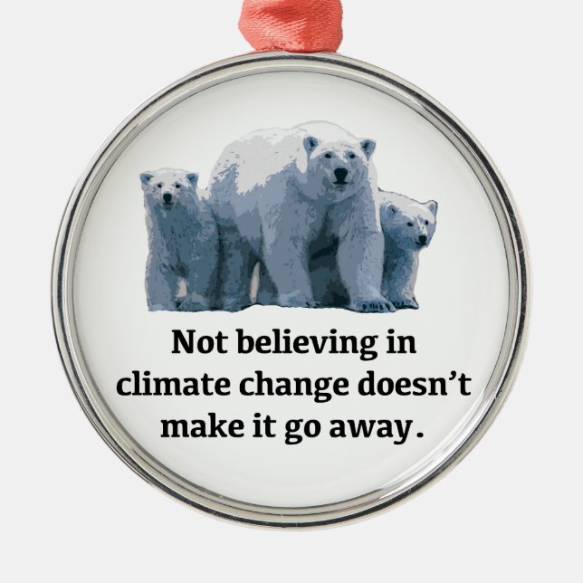 Not believing in climate change silbernes ornament (Vorne)