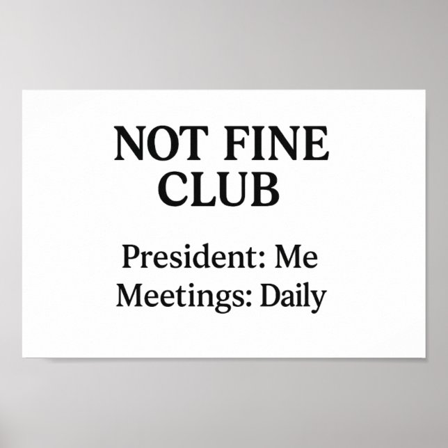 Not Fine Club - Impression murale (Devant)