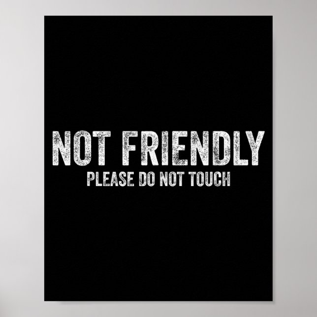Not Friendly Please Do Not Touch Funny Sarcastic Q Poster (Vorne)