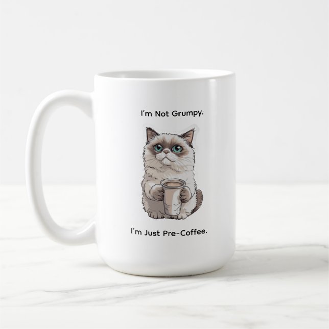 Not Grumpy Cat Humor Coffee mug (Gauche)