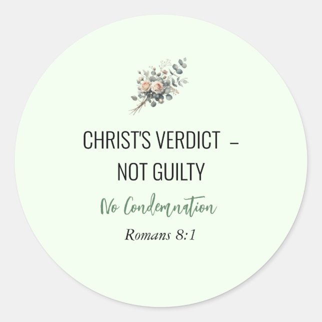 Not Guilty in Christ – Christian Affirmation Stick Runder Aufkleber (Vorderseite)