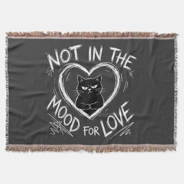 Not In The Mood For Love Grumpy Cat Sarcastic Decke (Vorderseite)