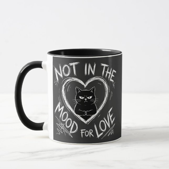 Not In The Mood For Love Grumpy Cat Sarcastic Tasse (Links)