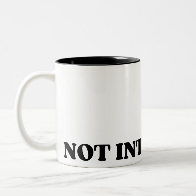 Not Interested Retro Typographic Two-Tone Mug (Gauche)
