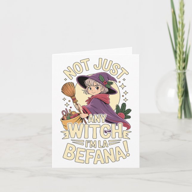 “not Just Any Witch, I’m La Befana” Funny Italian  Karte (Vorderseite)