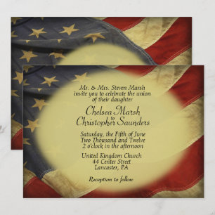 Not leidende Einladung der amerikanischen Flagge