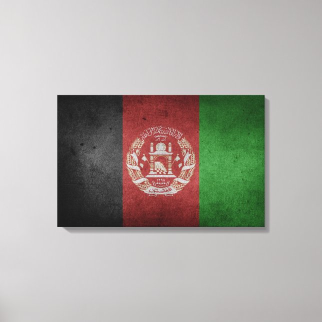 Not leidende Flagge Afghanistans Leinwanddruck (Vorderseite)
