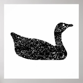 Not leidende Gänse-Silhouette Poster