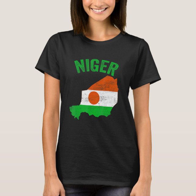 Not leidende Retro Niger Flag Niger Map Patriotic T-Shirt (Vorderseite)