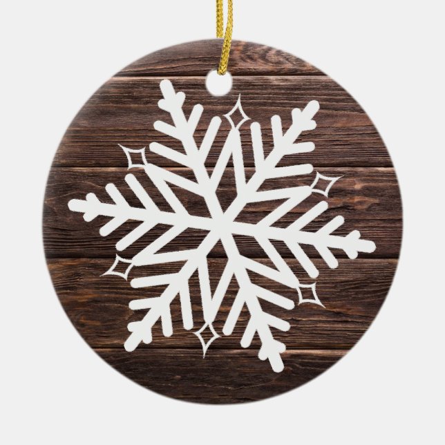 Not leidendes Holz Landhaus Weihnachten Keramik Ornament (Vorne)