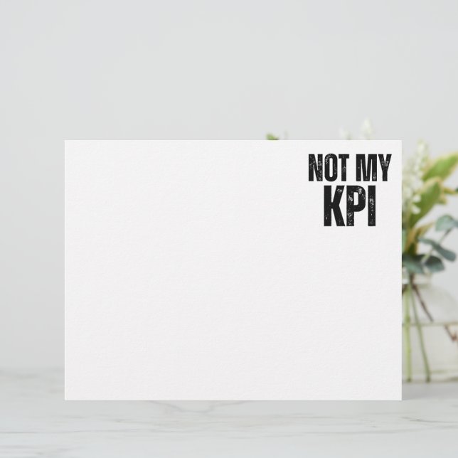 Not My KPI Minimalist Professional Letterhead Briefbogen (Stehend Vorderseite)