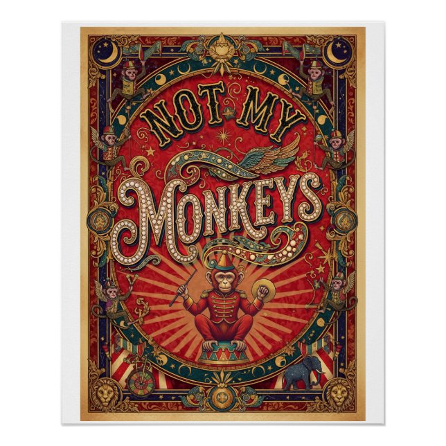 Not My Monkeys! Ringmaster, Red and Gold Poster (Vorderseite)