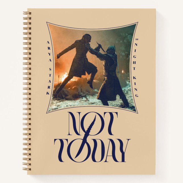 "Not Today" Arya Stark Vs. Der Nachtkönig Notizbuch (Vorderseite)