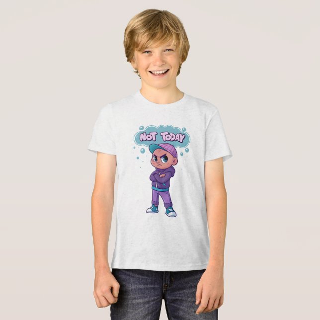 Not Today" Funny Mood T-Shirt Tri-Blend Shirt (Vorderseite voll)