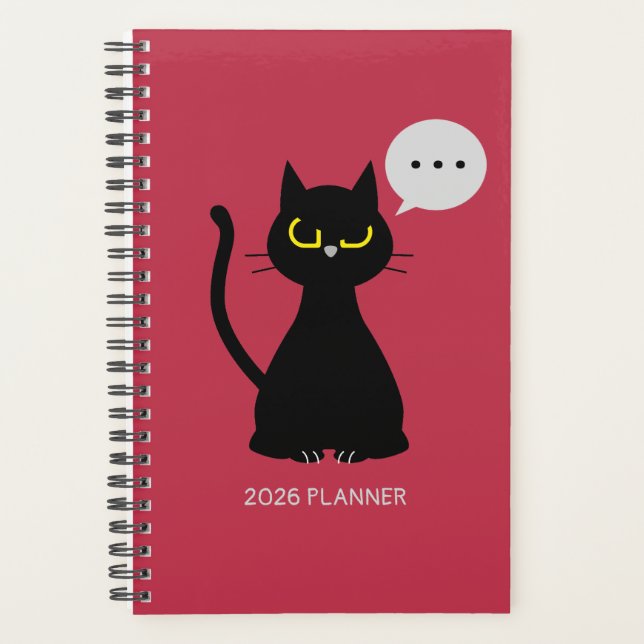 NOT TODAY! Grumpy Black Cat Planner Planer (Vorderseite)